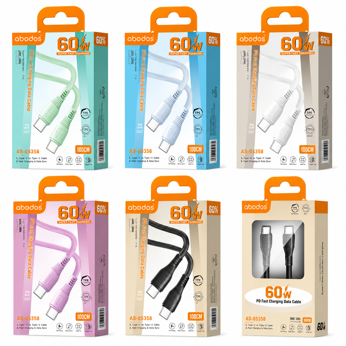 Abodos AS-DS358 60W PD Type-C Cable