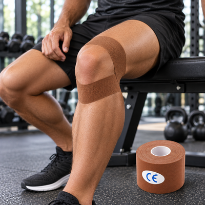Kinesiology Tape – Elastic Sports & Muscle Support Tape (5cm*5cm) - Brown