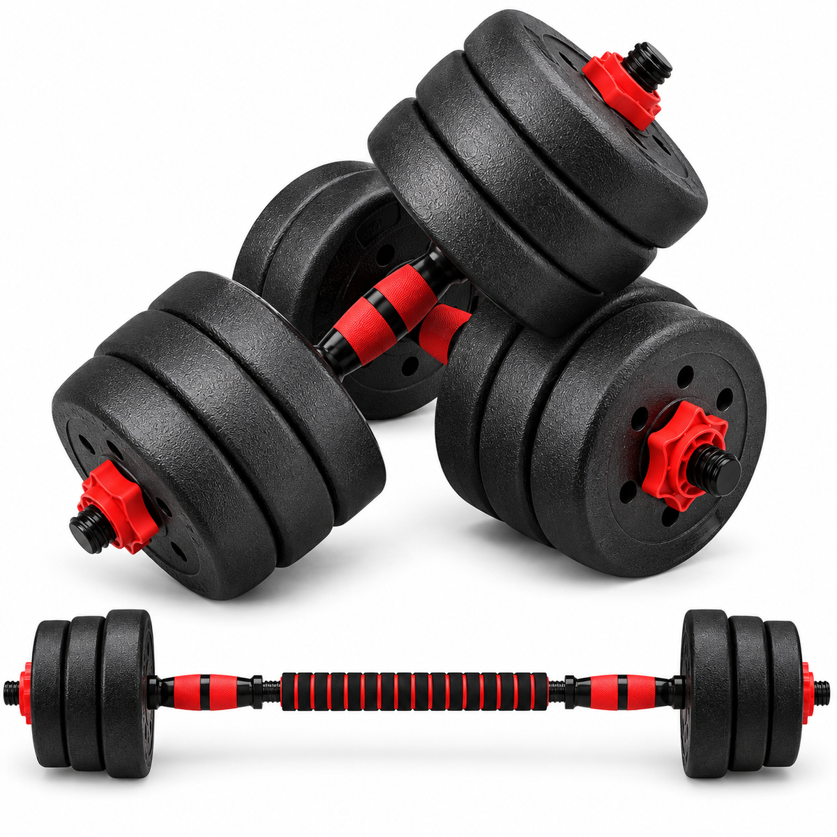Adjustable Dumbbell & Barbell Set – Removable Weight Plates (20KG) product angle 3