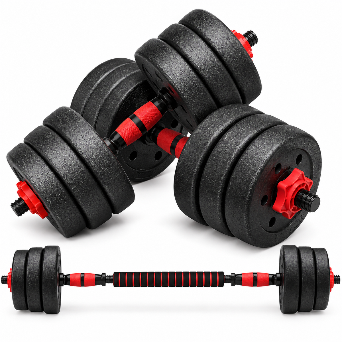 Adjustable Dumbbell & Barbell Set – Removable Weight Plates (40KG) product angle 3