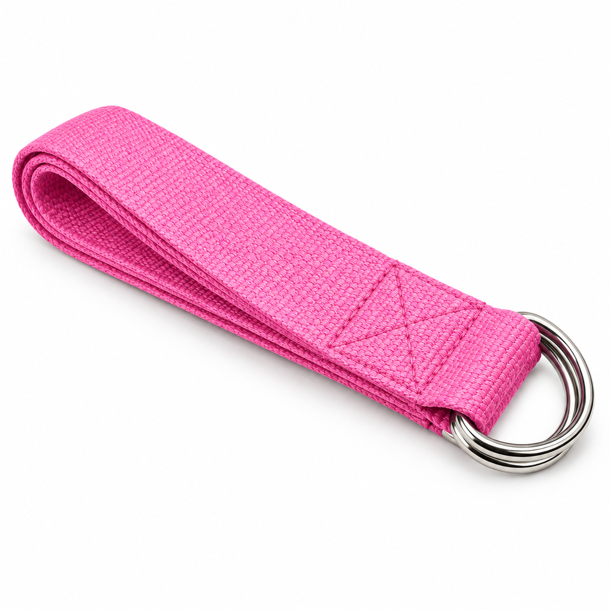 Adjustable Yoga Stretch Strap with D-Rings - Pink product view 3
