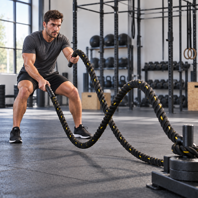Battle Rope Training Rope in use