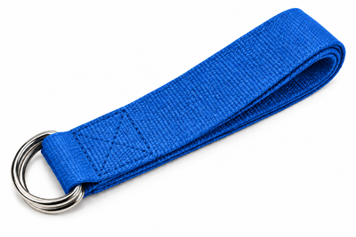 Adjustable Yoga Stretch Strap with D-Rings - Blue