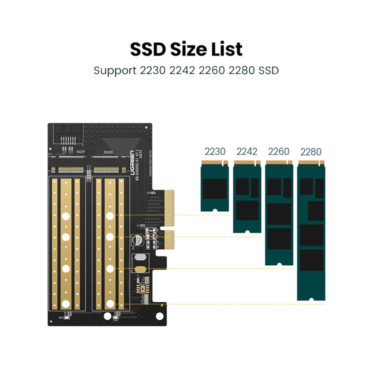UGREEN CM302 M.2 M/B-Key to PCI-E 3.0 Expansion Card