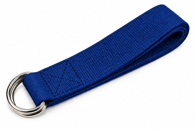 Adjustable Yoga Stretch Strap with D-Rings - Dark Blue