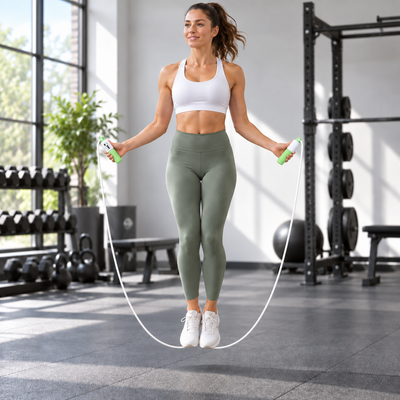 Digital Counter Jump Rope Green in use