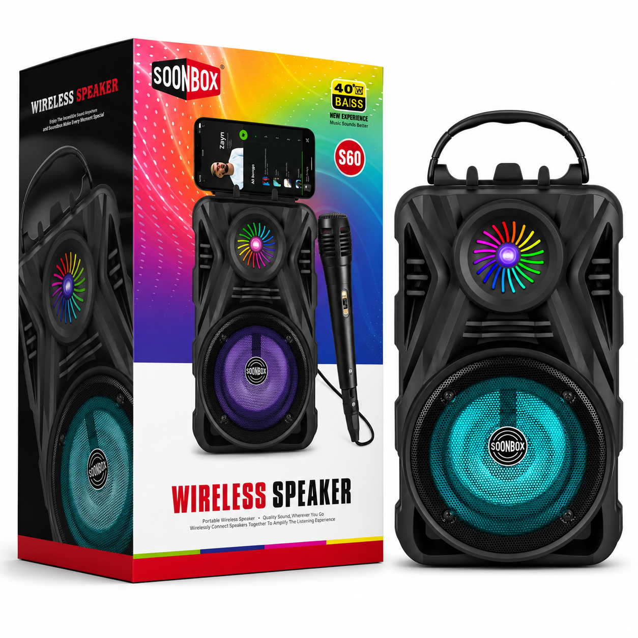 S60 Bluetooth 4" Speaker W/Microphone