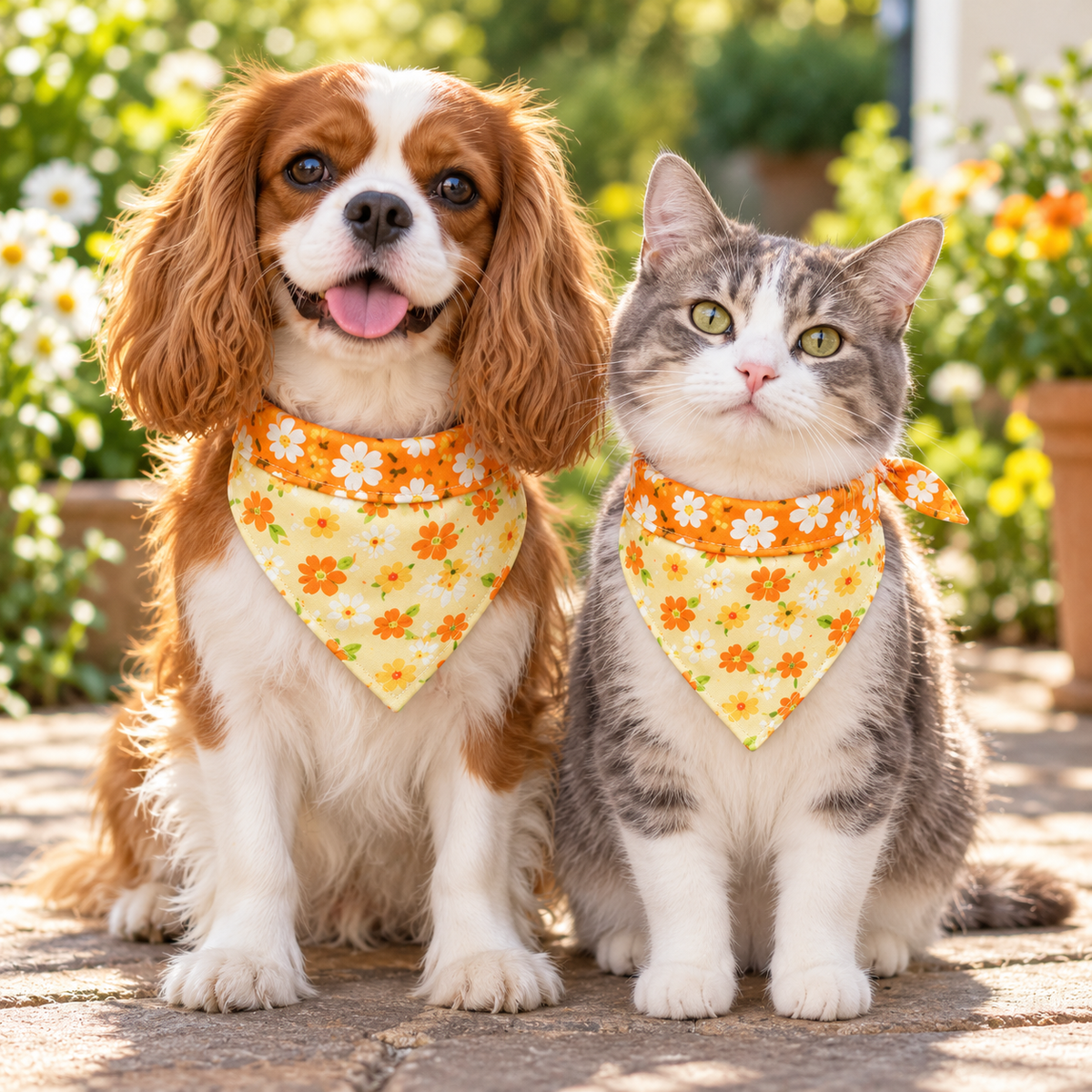 Double-Layer Pet Bandana - Orange
