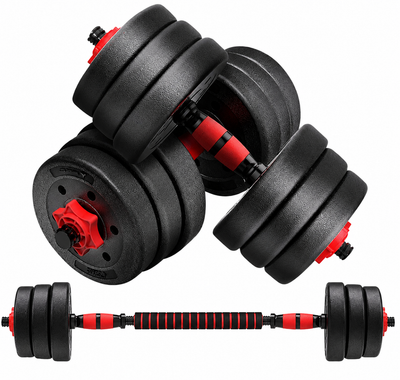 Adjustable Dumbbell & Barbell Set – Removable Weight Plates (20KG)