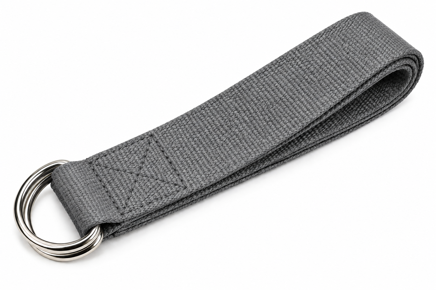 Adjustable Yoga Stretch Strap with D-Rings - Grey