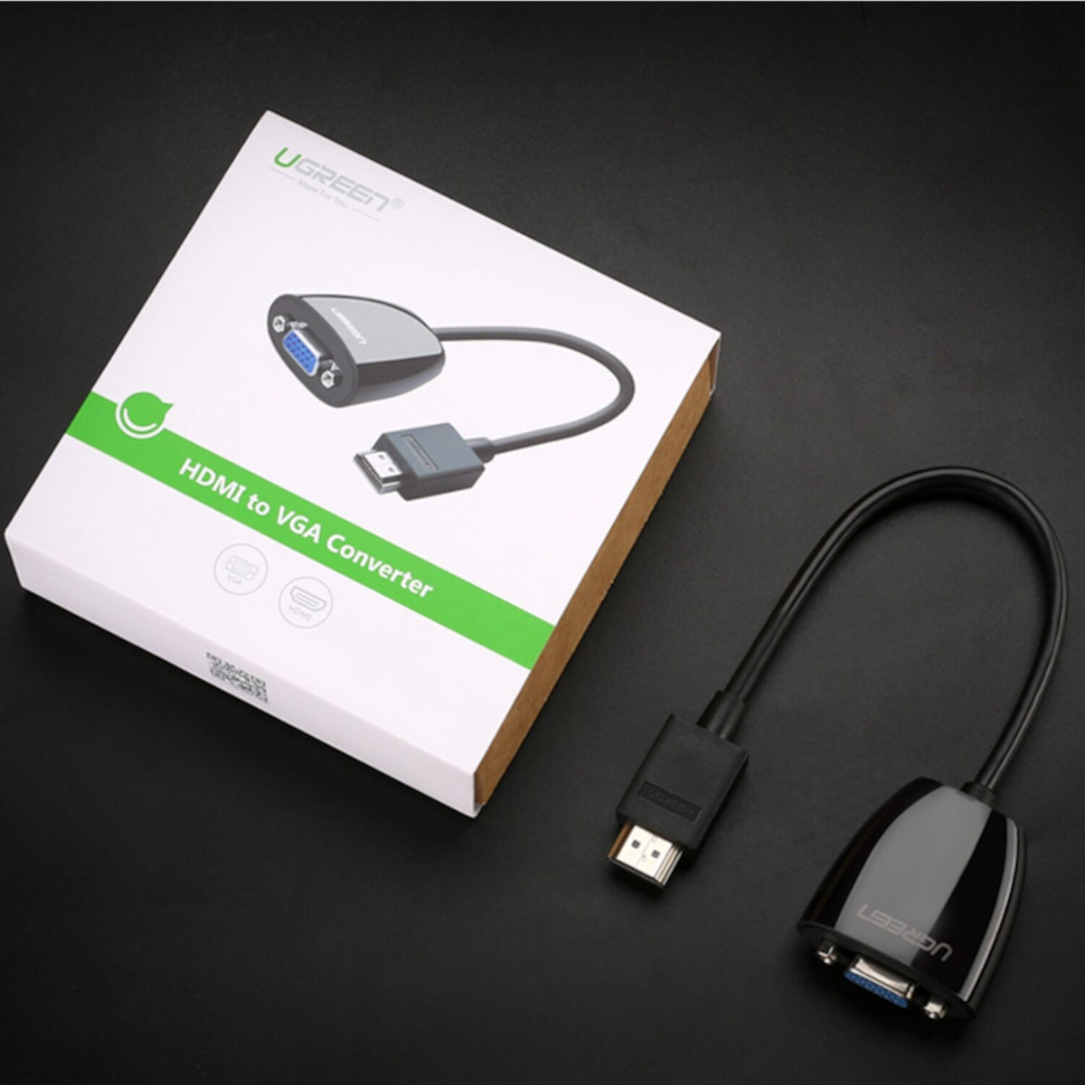 UGREEN HDMI to VGA Converter, 1080p Video Adapter - Black