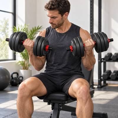Adjustable Dumbbell Set – Removable Weight Plates (20KG) lifestyle image