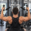 Wide-Grip Lat Pulldown Bar in use with hands on outer handles
