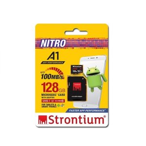 Strontium 128GB NITRO Micro SDXC A1 UHS-I (U3) Card with Adaptor-0