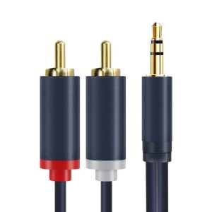 CableTime CF17J Professional Audio AUX 3.5mm Male to 2RCA Male 1.5m Cable Stereo