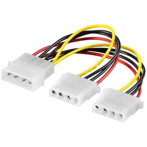 Goobay 1 Molex Male to 2 Molex Female Y Power Cable