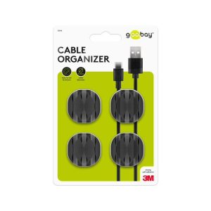 Goobay Cable Management 3 Slots 4-Piece Set – Black