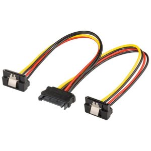Goobay SATA 1x Male to 2x Female 90° PC Y Power Cable