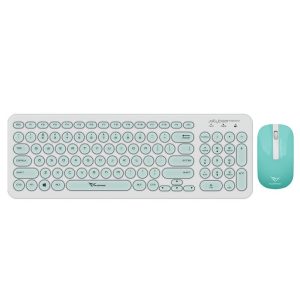 Alcatroz A2000 Jellybean Wireless Keyboard and Mouse Combo – White/Mint