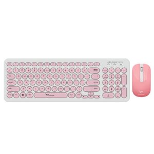 Alcatroz A2000 Jellybean Wireless Keyboard and Mouse Combo – White/Peach