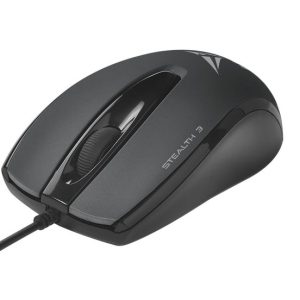 Alcatroz Stealth 3 Stealth Silent USB Wired Mouse – Metallic Grey