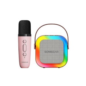 SonicGear iOX K200 Portable Bluetooth Speaker with Wireless Microphone – Pink