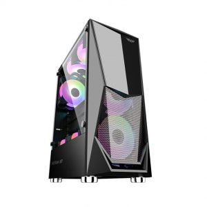 Armaggeddon Tritron 1 ATX Gaming Case with 3xARGB Fans – Black