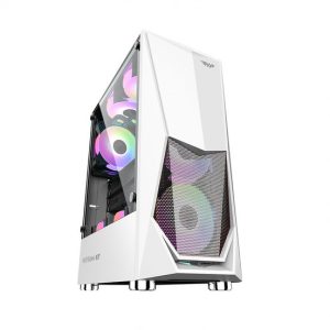 Armaggeddon Tritron 1 ATX Gaming Case with 3xARGB Fans – White