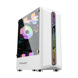 Armaggeddon Tritron Pro 300 ATX Gaming Case with 3x ARGB Fans – White