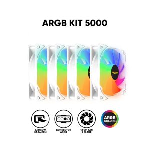 Armaggeddon ARGB KIT 5000 Cooling 12cm Fan Kit  – White