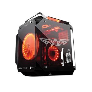 Armaggeddon Hagane H-3 ATX Tempered Glass Gaming Chassis – Red Fans