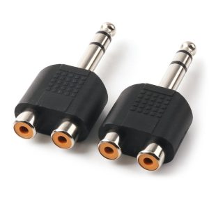 6.3mm(M) to 2XRCA(F) (2 Pack) Adapter