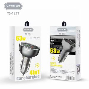 YESPLUS YS-1217 QC+USB+PD 63W Car Charger