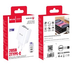 Aivr A132 2*USB+2*Type-C 21W Charger