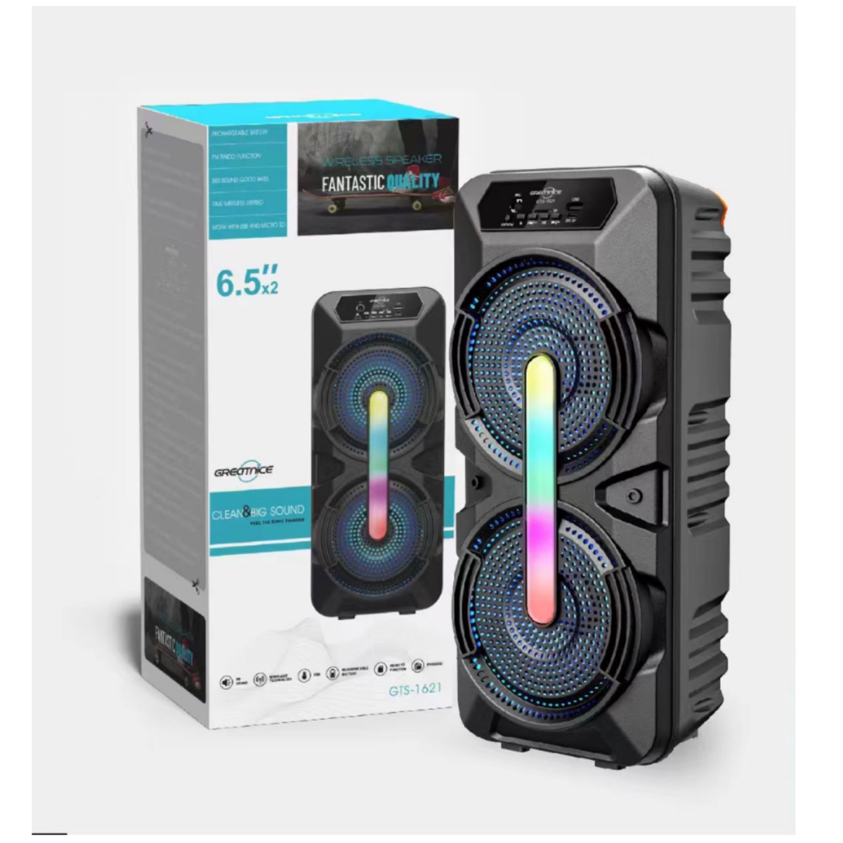 Greatnice GTS-1621 Bluetooth 2*6.5" Speaker - Image 2