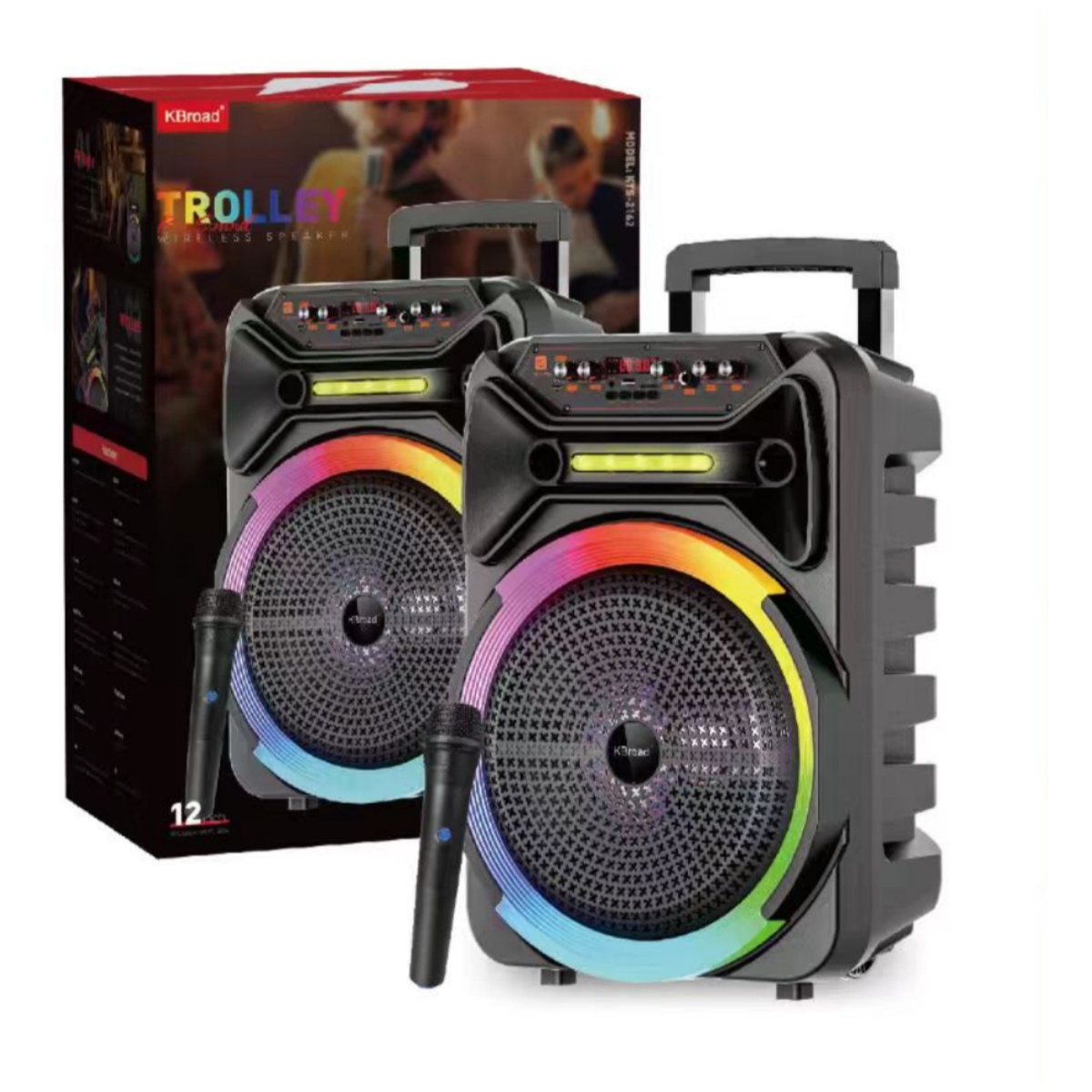 KTS-2162 Bluetooth 12" Speaker W/Wireless Mic