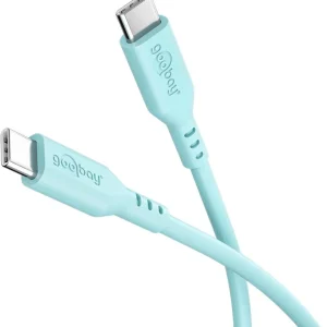Goobay USB-C to USB-C Silicone 1.5m Charging Cable – Turquoise