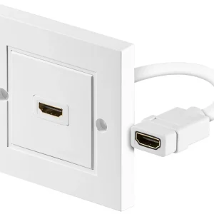 Goobay HDMI Gold-Plated Wall Socket – White