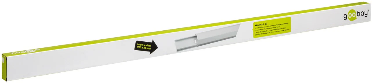 Goobay Half-Round Aluminium 33mm 1.1m Cable Duct - White - Image 2