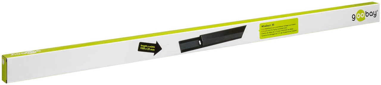 Goobay Half-Round Aluminium 33mm 1.1m Cable Duct - Black - Image 2