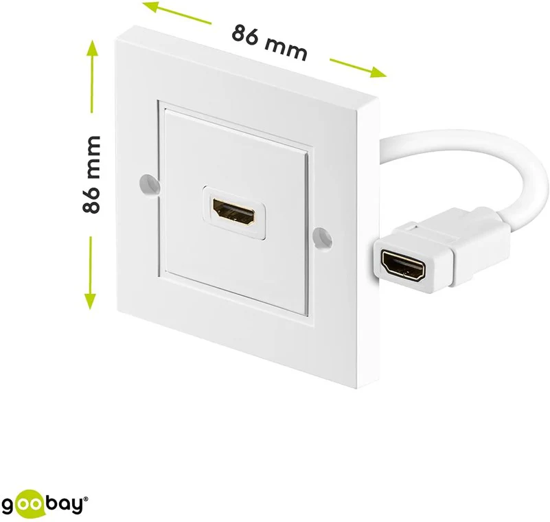 Goobay HDMI Gold-Plated Wall Socket - White - Image 3