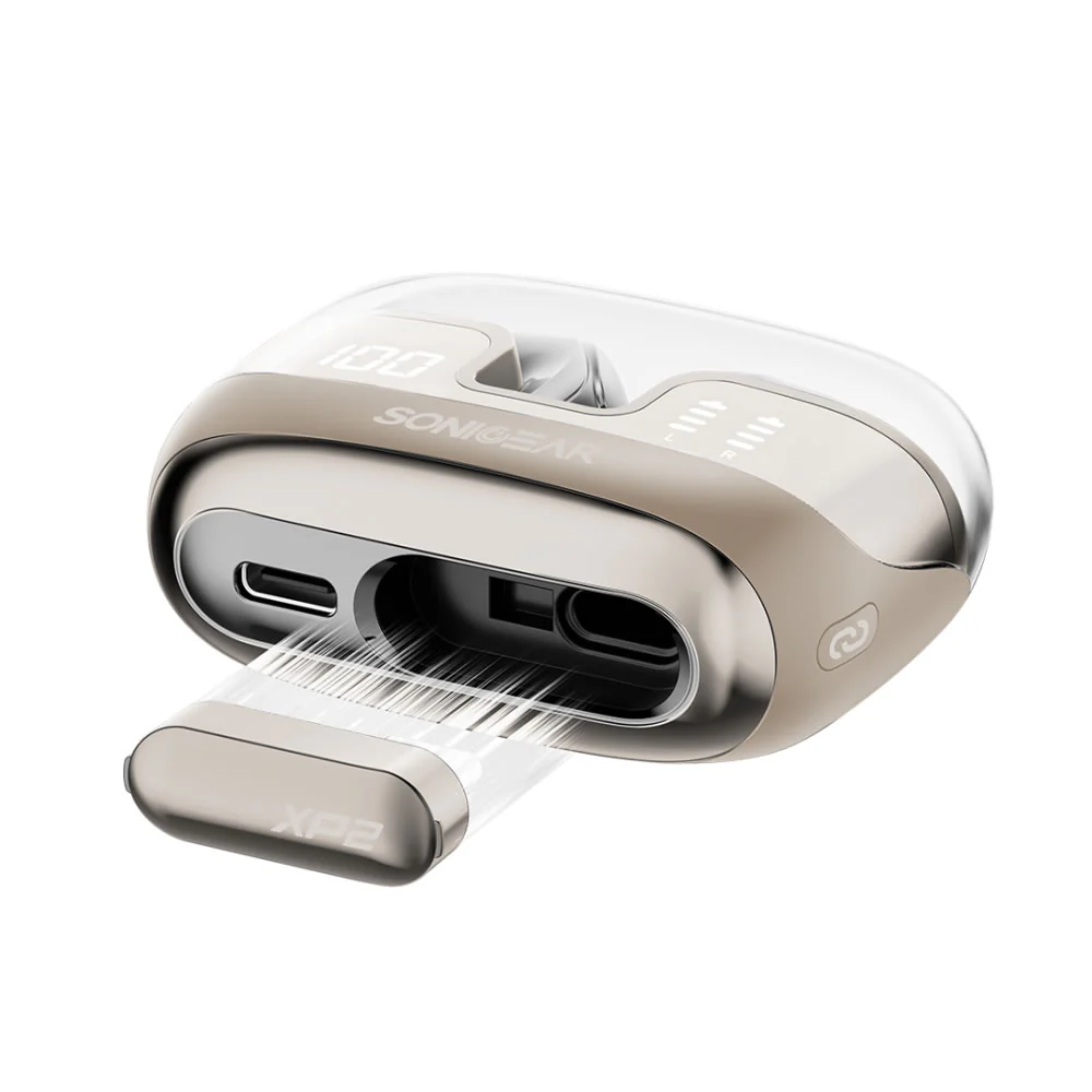 SonicGear Earpump XP2 Bluetooth and Wireless ENC Earphones - Gold - Image 2