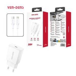 VEN-DENS VD-TC016BC Type-C~iPhone 20W Charger